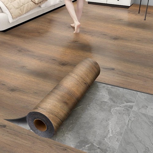Vinyl flooring roll brown - vinyl,