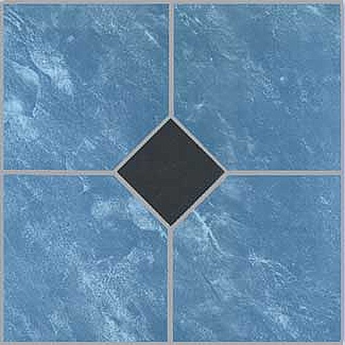 Blue vinyl floor tile - blue, pcs