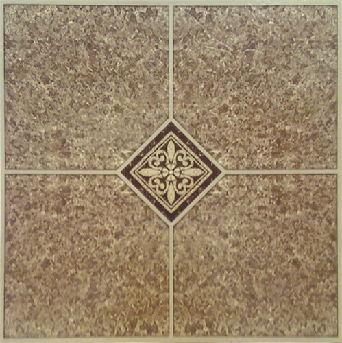 Brown beige vinyl floor tile - vinyl,